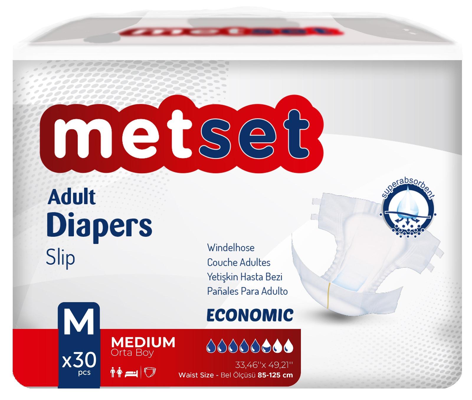 Підгузки для дорослих Metset MEDIUM (M)